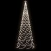 vidaXL Arbre de No&euml;l avec poteau en m&eacute;tal 1400 LED blanches froides 5m