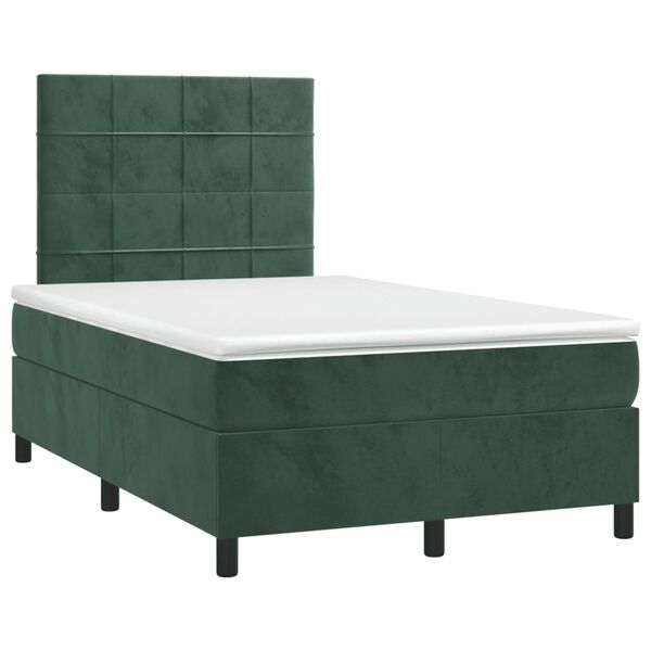vidaXL Sommier &agrave; lattes de lit avec matelas vert fonc&eacute; 120x190 cm