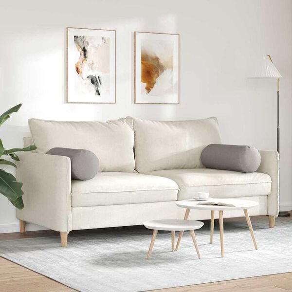 vidaXL Coussins d'accent 2 pcs Taupe Ø 25 x 70 cm tissu