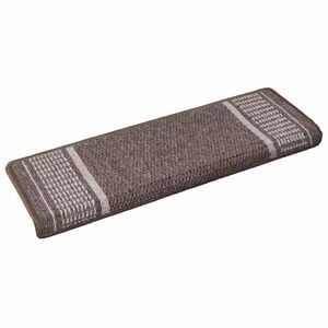 vidaXL Tapis d'escalier auto-adh&eacute;sifs 15 pcs Marron 65 x 21 x 4 cm