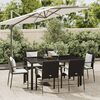 vidaXL Ensemble &agrave; manger de jardin coussins 7pcs Noir R&eacute;sine tress&eacute;e