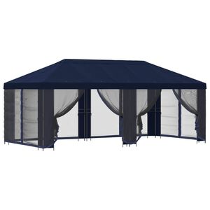 vidaXL Gazebo avec murs lat&eacute;raux 6 x 3 m Bleu Polyester et Acier 190