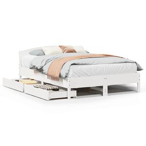 vidaXL Cadre de lit sans matelas blanc 150x200 cm bois de pin massif
