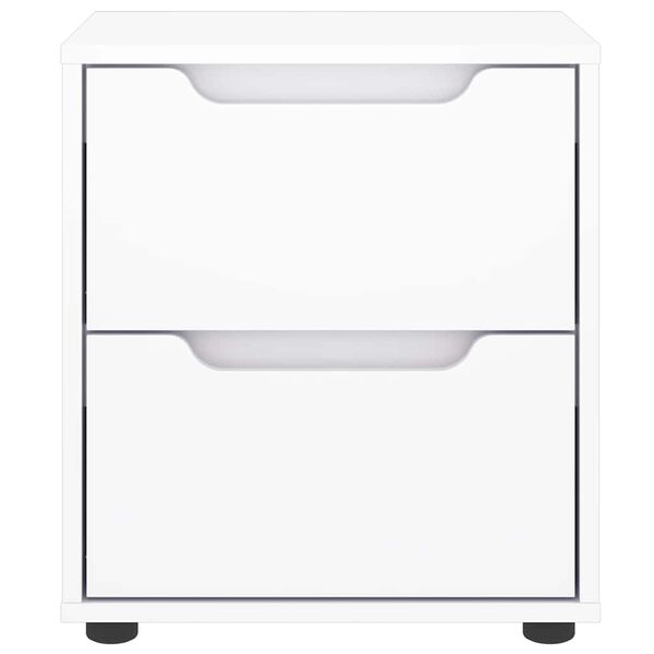 vidaXL Table de chevet VISNES blanc 45x40x50 cm bois d'ing&eacute;nierie