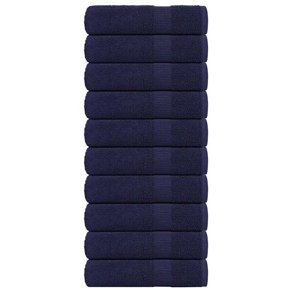vidaXL Serviettes de bain FROGN 10 pcs bleu marine 100x150 cm 360 g/m&sup2;