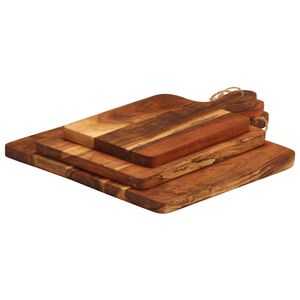 vidaXL Planche &agrave; d&eacute;couper 3 pcs cm bois d'acacia massif