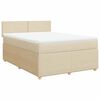vidaXL Sommier &agrave; lattes de lit avec matelas Cr&egrave;me 140x190 cm Tissu