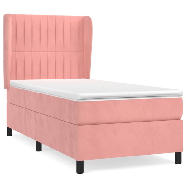 vidaXL Sommier &agrave; lattes de lit et matelas Rose 80x200 cm Velours