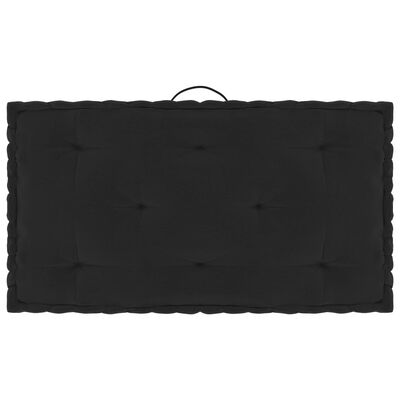 vidaXL Coussins de plancher de palette 7 pcs Noir Coton