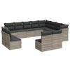 vidaXL Salon de jardin avec coussins 12 pcs gris clair r&eacute;sine tress&eacute;e