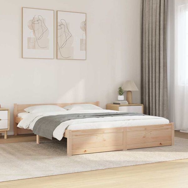 vidaXL Cadre de lit sans matelas bois massif 140x200 cm