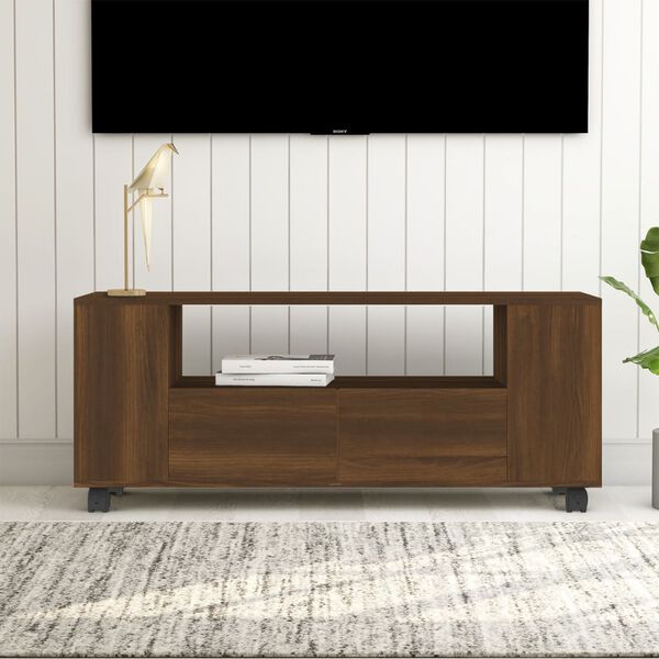 vidaXL Meuble TV Chêne marron 120x35x48 cm Bois d'ingénierie