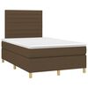 vidaXL Sommier &agrave; lattes de lit et matelas marron fonc&eacute; 120x190cm tissu