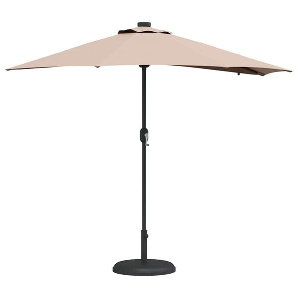 vidaXL Parasol de jardin Taupe 294 x 150 x 223 cm Polyester et Acier