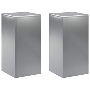 vidaXL Support de Plante 2 pcs Argent&eacute; 30 x 30 x 60 cm