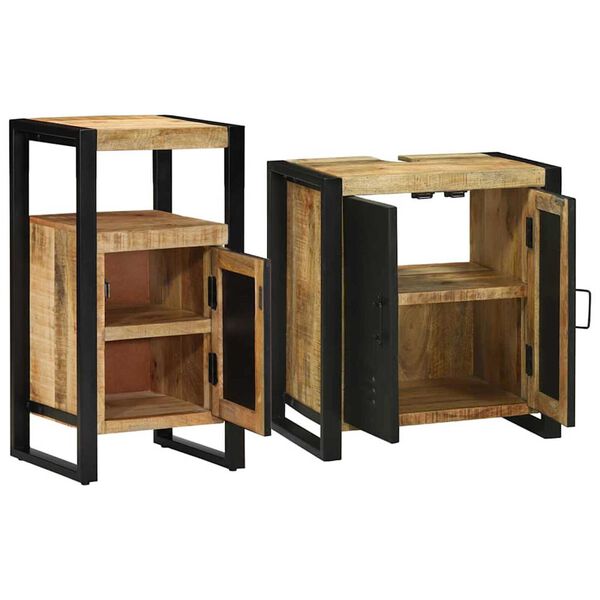 vidaXL Ensemble de mobilier de salle de bain 2 pcs Bois Recyclé Solide