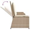 vidaXL Banc de jardin avec coussin Beige Poly rotin