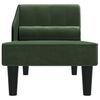 vidaXL Chaise longue avec traversin vert fonc&eacute; velours