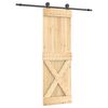 vidaXL Porte coulissante Naturel et noir 70 x 210 cm
