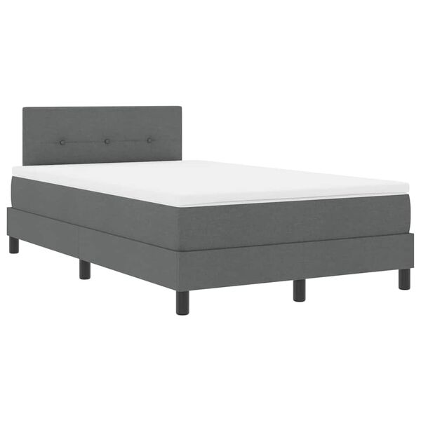 vidaXL Lit &agrave; ressorts avec matelas Gris fonc&eacute; 120 x 200 cm tissu