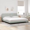 vidaXL Cadre de lit sans matelas gris clair 200x200 cm velours