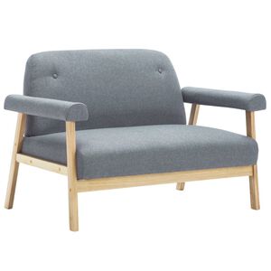 vidaXL Canap&eacute; &agrave; 2 places Tissu Gris clair