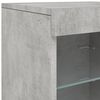 vidaXL Buffet avec lumières LED gris béton 164x37x67 cm