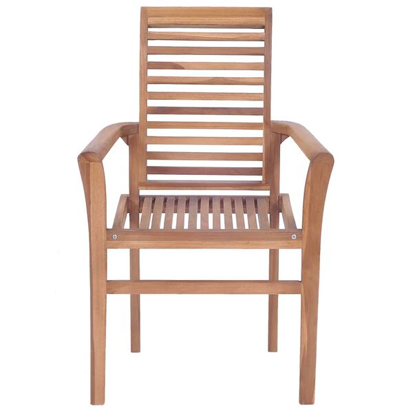 vidaXL Chaises &agrave; manger lot de 8 avec coussins beige Bois teck solide