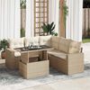 vidaXL Salon de jardin avec coussins 6 pcs beige r&eacute;sine tress&eacute;e