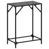 vidaXL Table console avec dessus en verre noir 60x35x81 cm acier
