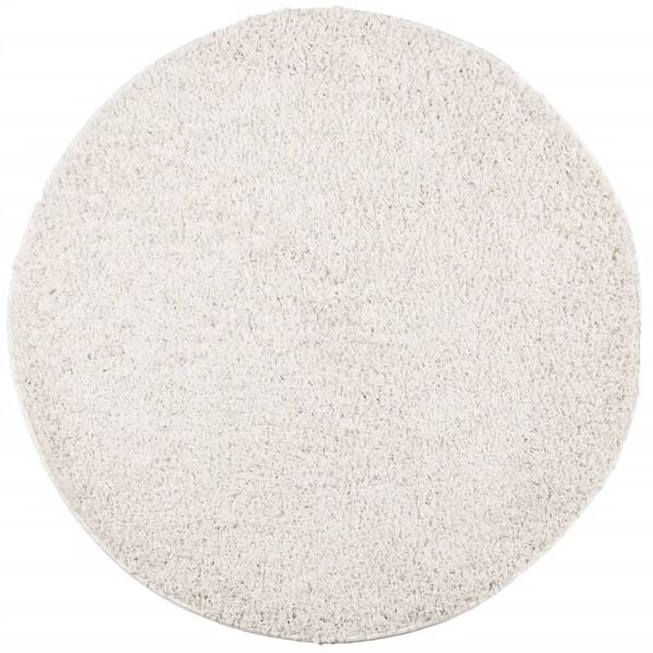 vidaXL Tapis shaggy PAMPLONA poils longs moderne cr&egrave;me &Oslash; 80 cm