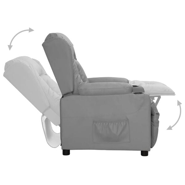 vidaXL Fauteuil inclinable Gris Similicuir