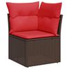 vidaXL Salon de jardin avec coussins 6pcs marron r&eacute;sine tress&eacute;e acacia