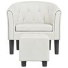 vidaXL Chaise cabriolet avec repose-pied blanc similicuir