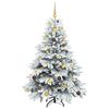 vidaXL Sapin de No&euml;l artificiel avec 150 LED Blanc 150 cm PE et PVC