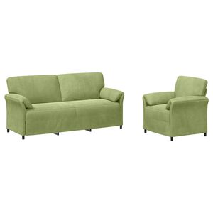 vidaXL Ensemble de Canap&eacute;s 2 pc Vert clair Velours