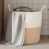 vidaXL Panier de rangement marron et blanc &Oslash;43x38 cm coton