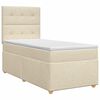 vidaXL Lit boxspring avec matelas Cr&egrave;me 90 x 190 cm Tissu