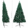 vidaXL Demi-arbre de No&euml;l artificiel pr&eacute;-&eacute;clair&eacute; et boules vert 180 cm