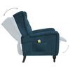 vidaXL Fauteuil de massage inclinable bleu velours