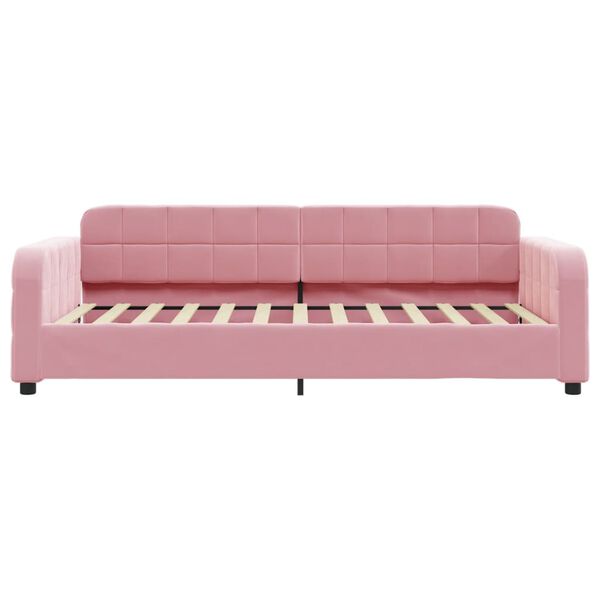 vidaXL Lit de jour avec matelas rose 100x200 cm velours