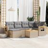vidaXL Salon de jardin avec coussins 7 pcs beige r&eacute;sine tress&eacute;e