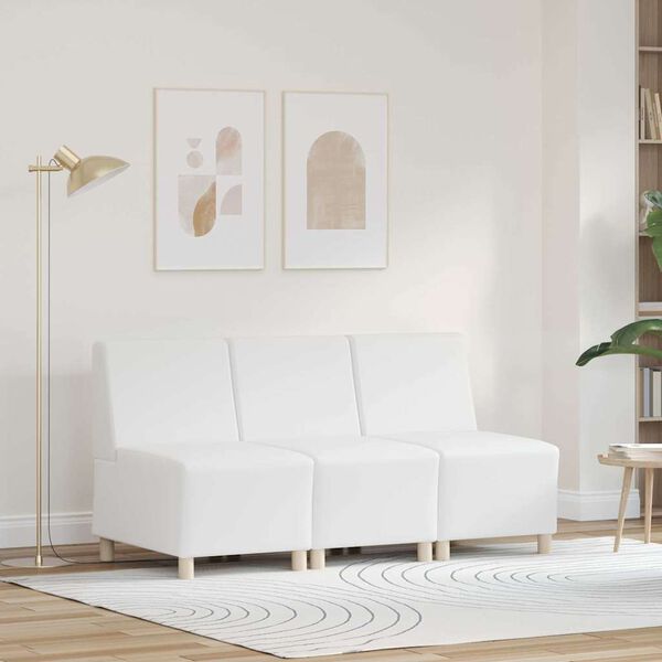vidaXL Unit&eacute; de Sofa Modulaire Sans Accoudoirs 3 pcs Blanc