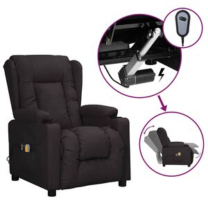 vidaXL Fauteuil &eacute;lectrique de massage Noir Similicuir