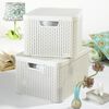 Curver Bo&icirc;te de rangement avec couvercle Style L 30 L Blanc cr&egrave;me