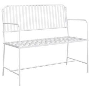 vidaXL Banc de jardin 2 -Seater 103,5 x 51,5 x 90 cm Acier Blanc Uni