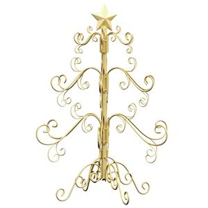 vidaXL Arbre de No&euml;l en m&eacute;tal Dor&eacute; 61 cm Acier rev&ecirc;tu de poudre