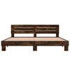 vidaXL Cadre de lit sans matelas ch&ecirc;ne fum&eacute; 200x200 cm