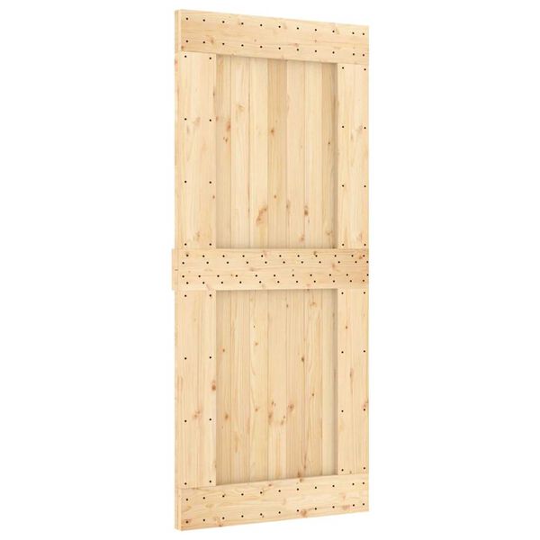 vidaXL Porte coulissante et kit de quincaillerie 90x210 cm pin massif