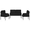 vidaXL Ensembles de canap&eacute;s 3 pcs Noir 115 x 56 x 80 cm Contreplaqu&eacute;